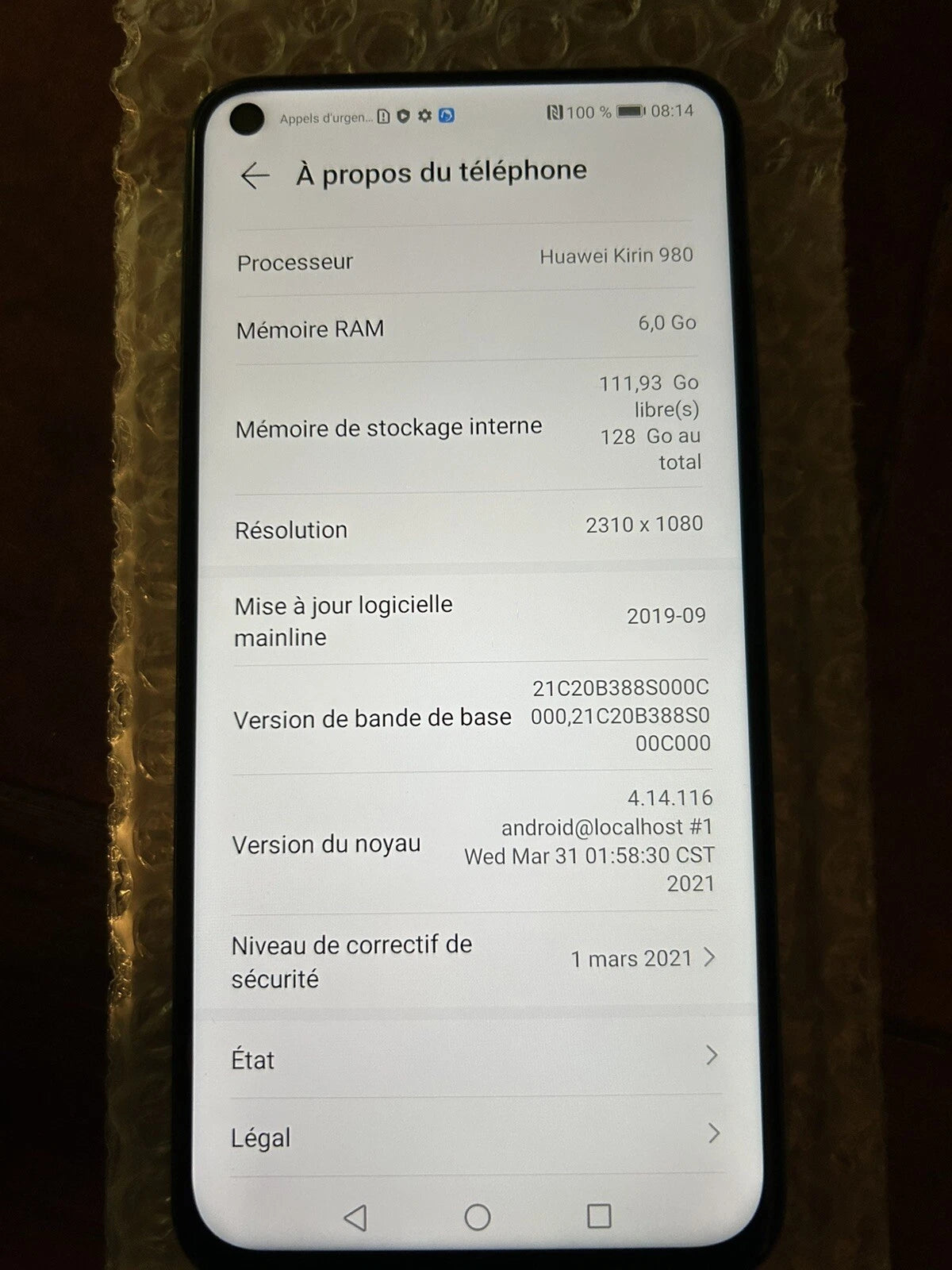Honor View 20 - Bon état - D’occasion