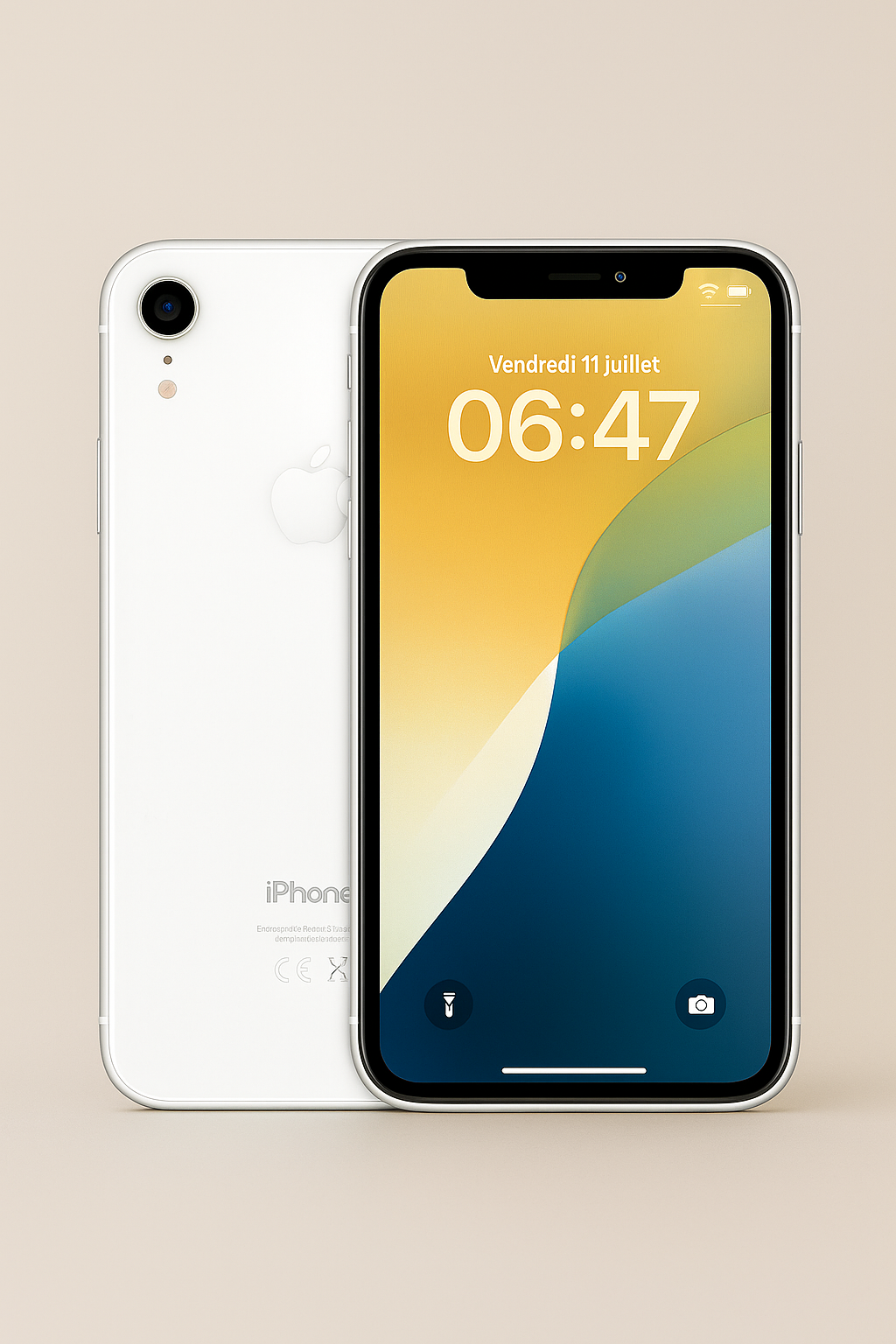 iPhone XR Blanc 64 Go – Très Bon État, Débloqué, Batterie 100 %, iCloud Supprimé