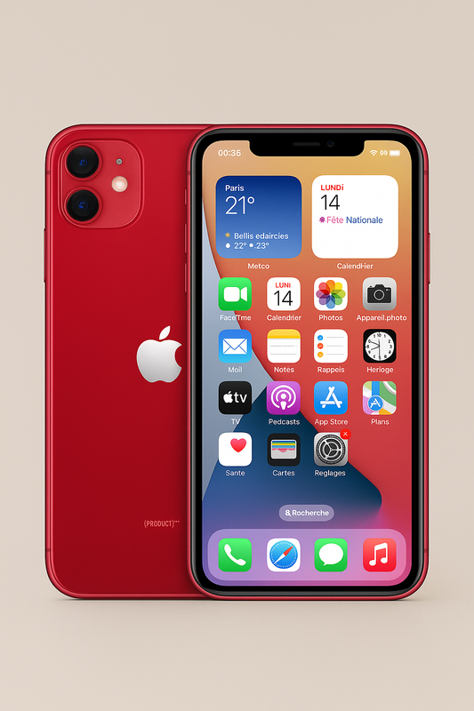 iPhone 11 rouge  128 Go – État Correct, Débloqué, iCloud Supprimé, Batterie 100 %