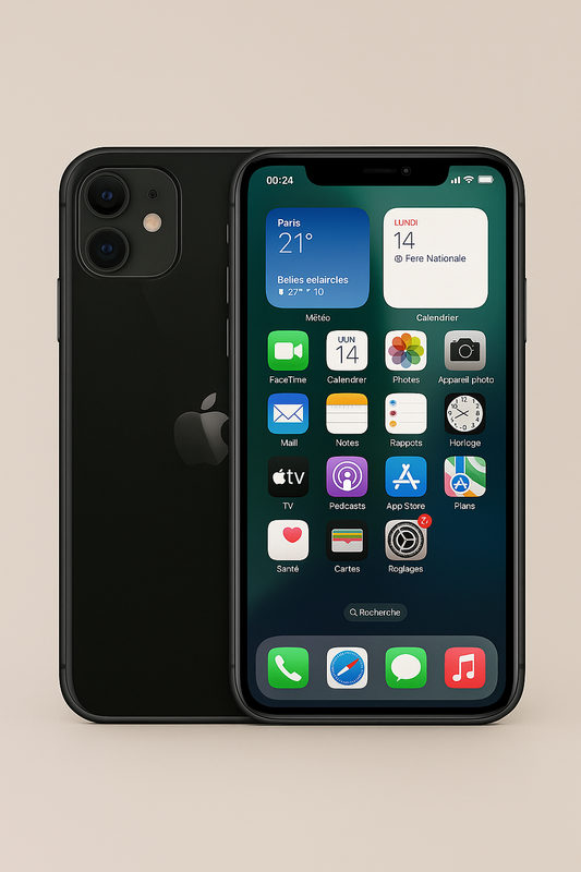 iPhone 11 Noir 128 Go – Très Bon État | Écran d’Origine, Batterie Neuve, Boîte Incluse