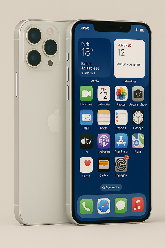 iPhone 12 Pro Argent 128 Go – Très Bon État, Batterie Neuve, Débloqué, Boîte Incluse