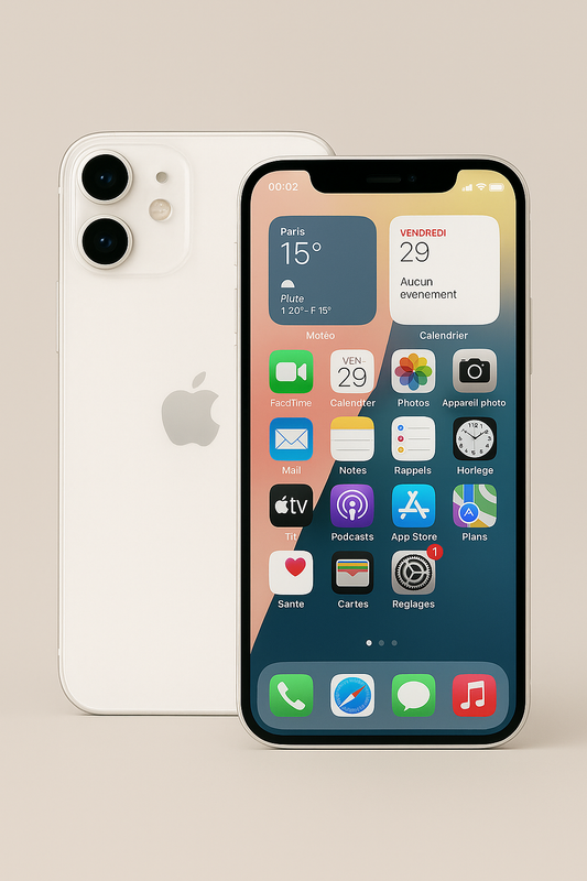 iPhone 12 Mini Blanc 128 Go – Très Bon État, Débloqué, Batterie 100 %, iCloud Supprimé