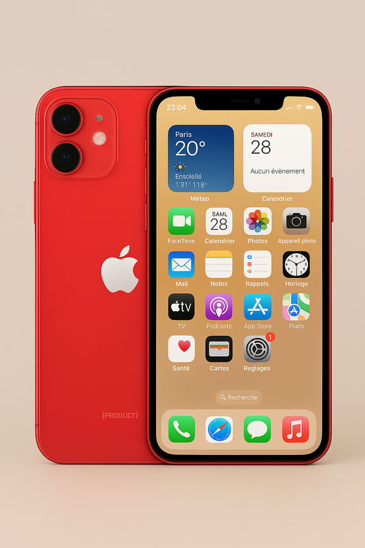 iPhone 12 Rouge 128 Go – Écran d’origine, État Comme Neuf, Batterie 100 %, Débloqué