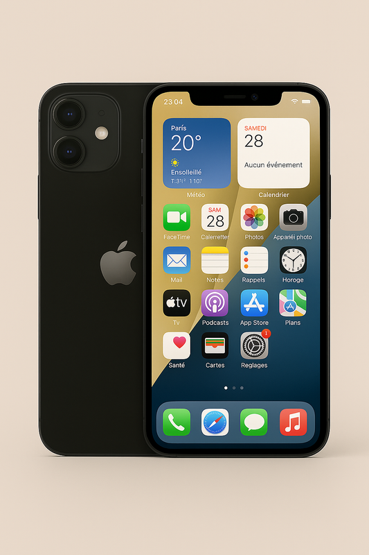 iPhone 12 Noir 128 Go – Très Bon État, Batterie Neuve, Débloqué, iCloud Supprimé