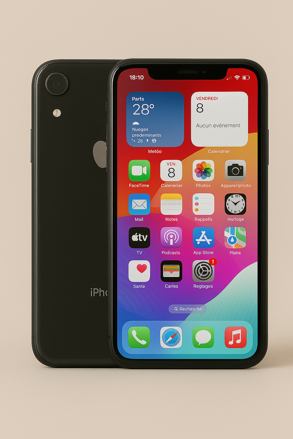 iPhone XR Noir 64 Go – Très bon état, 100 % fonctionnel