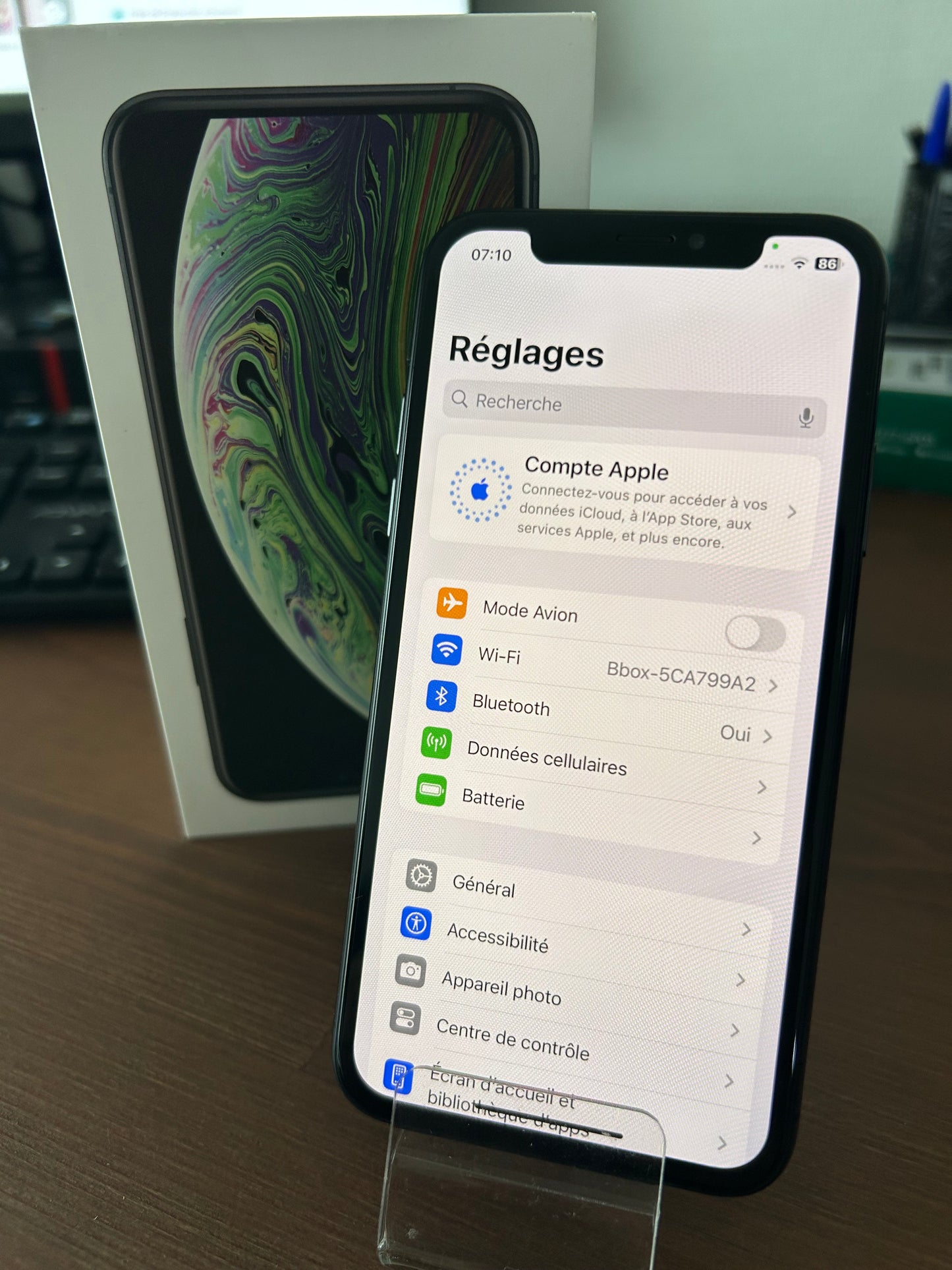 📱 iPhone XS 256 Go Gris Sidéral – État Impeccable | Écran Parfait | Batterie Neuve 100% | Avec Boîte d’Origine