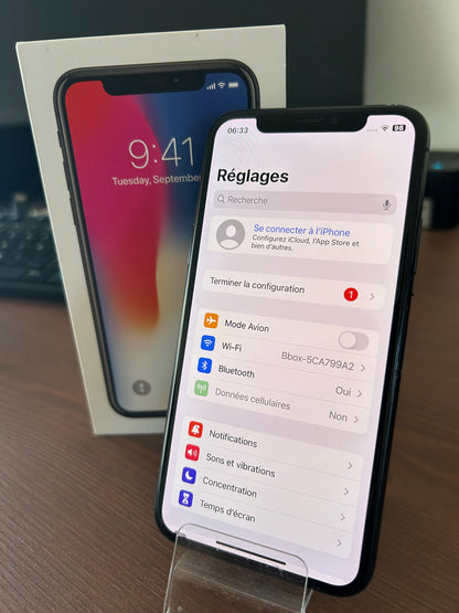 📱 iPhone XS 256 Go Gris Sidéral – État bon état | Batterie Neuve 100% | Avec Boîte d’Origine