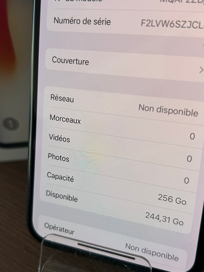 📱 iPhone XS 256 Go Gris Sidéral – État bon état | Batterie Neuve 100% | Avec Boîte d’Origine