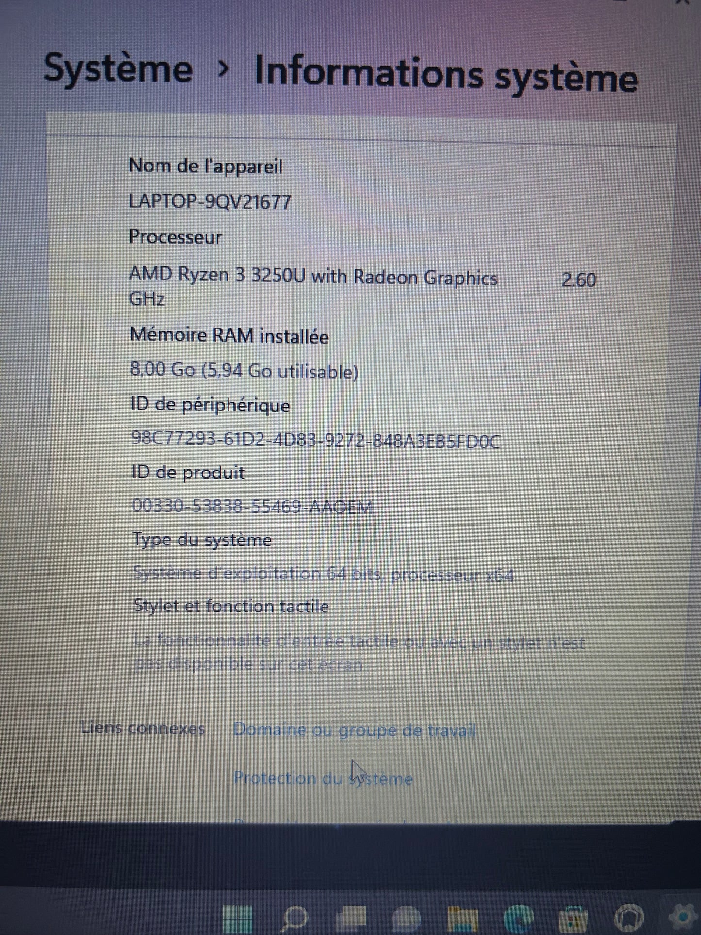🖥️ HP 255 G8 - Ryzen 3 3250U / 8Go RAM / 256Go SSD / 15.6" / Windows 11 - PC Portable Rapide et Propre