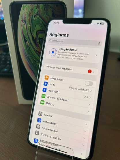📱 iPhone XS Max 256 Go Gris Sidéral – État Impeccable, Batterie Neuve 100 %, Boîte d’origine + Câble – Sans Chargeur