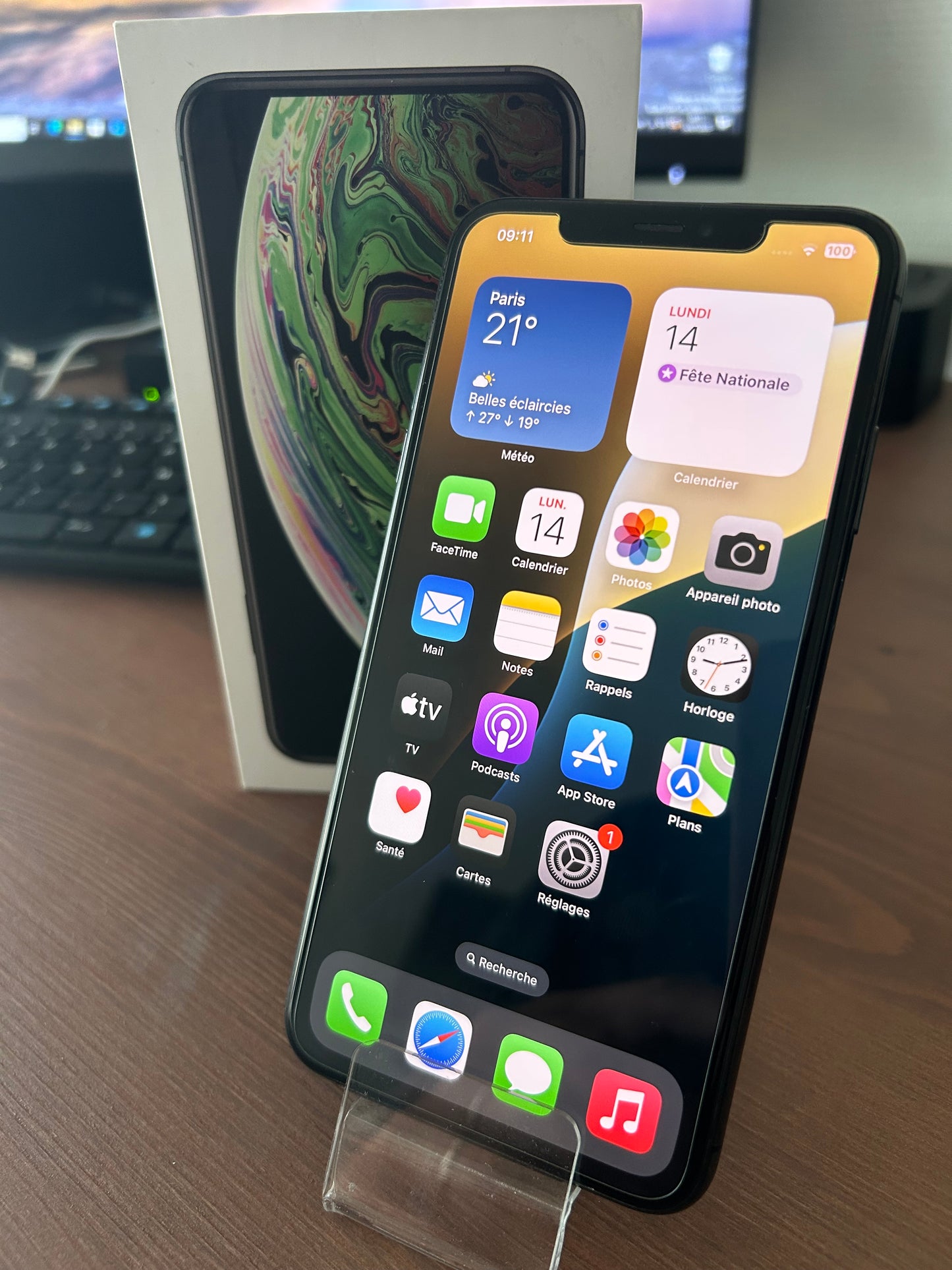 📱 iPhone XS Max 256 Go Gris Sidéral – État Impeccable, Batterie Neuve 100 %, Boîte d’origine + Câble – Sans Chargeur