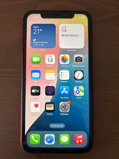 📱 iPhone 11 Rouge 128 Go - Batterie Neuve 100% - Très Bon État - Débloqué - Sans Boîte Ni Chargeur