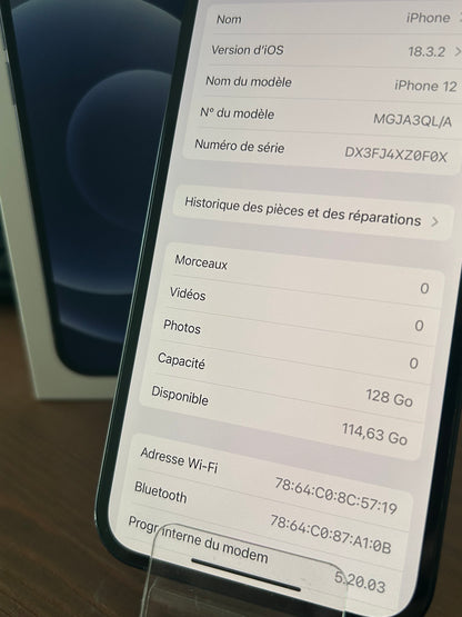 iPhone 12 Noir 128 Go – Bon État |