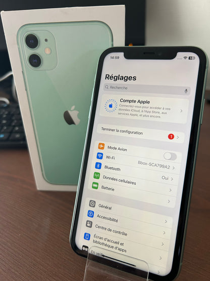 📱 iPhone 11 Vert – 128 Go – Très Bon État-Batterie neuve