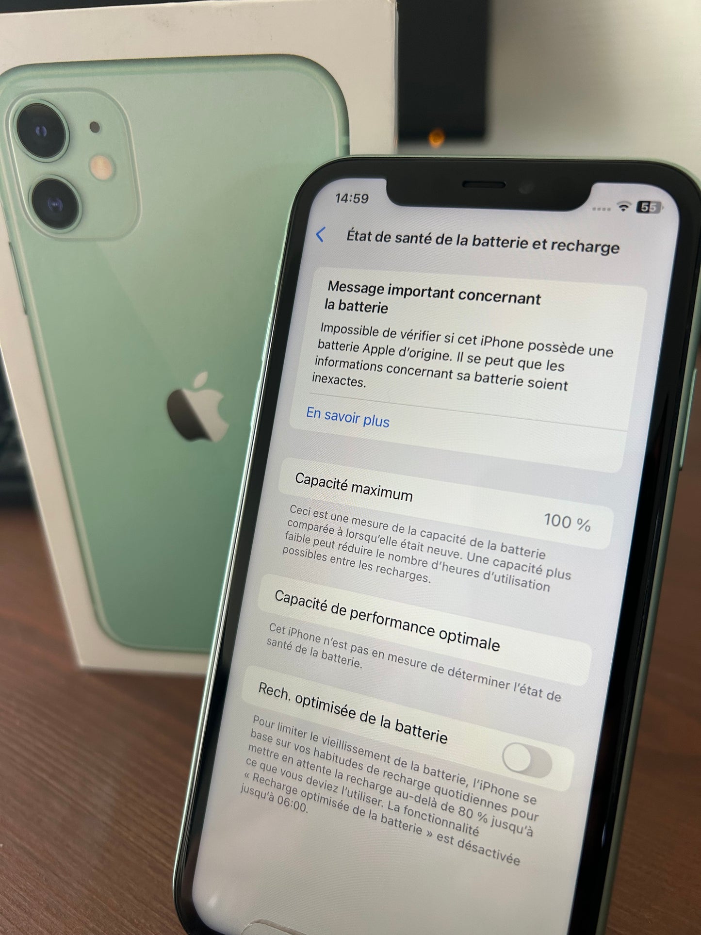 📱 iPhone 11 Vert – 128 Go – Très Bon État-Batterie neuve