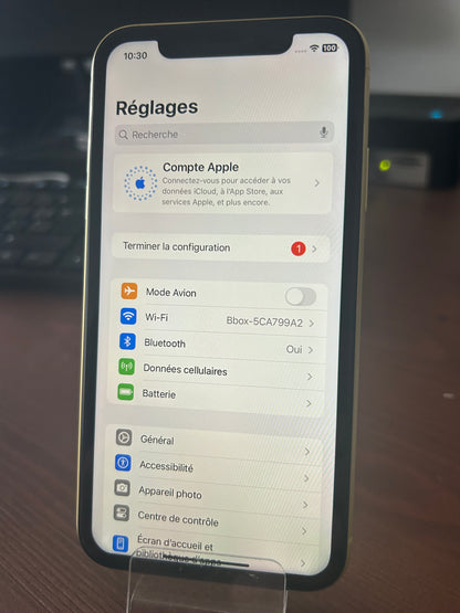 iPhone 11  Jaune 128 Go – Très Bon État, Batterie Neuve, Débloqué, iCloud Supprimé