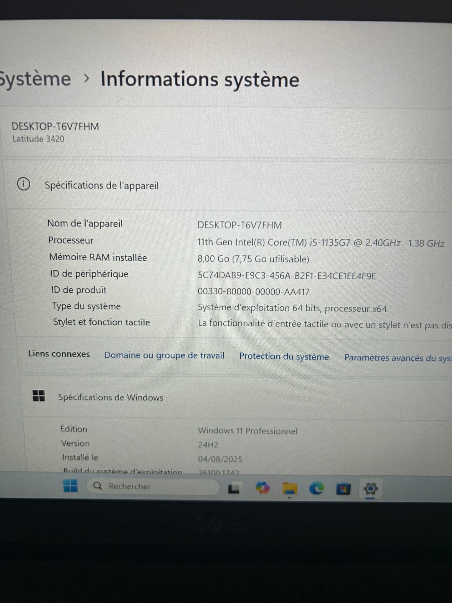 💻 Dell Latitude 3420 – PC Portable 14” | Intel Core i5 | SSD 256 Go | Windows 11 Pro