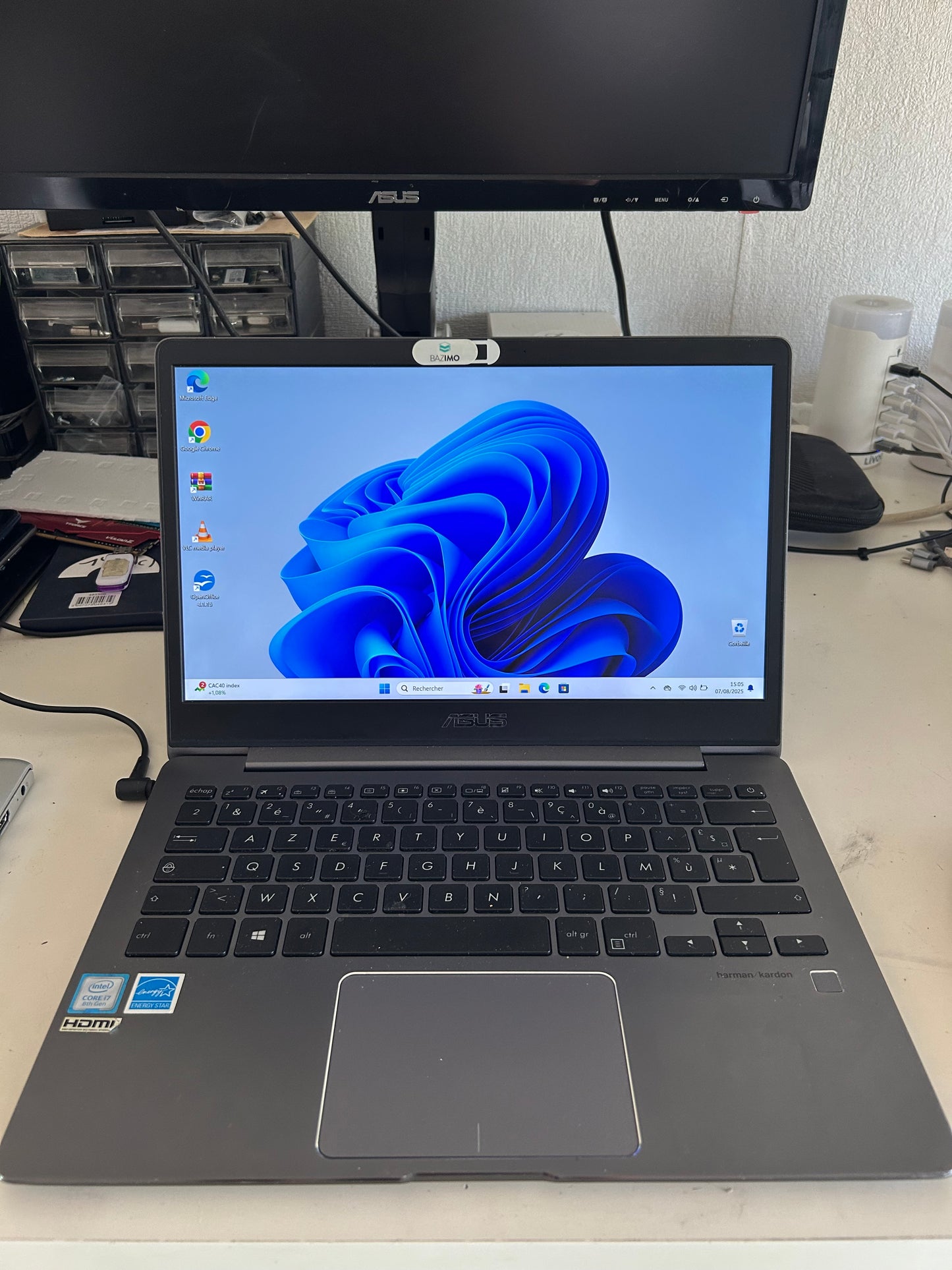 ASUS ZenBook UX331 – Core i7 8550U / 8Go RAM / 512Go SSD / Windows 11 / 13.3" – Très bon état + Batterie neuve