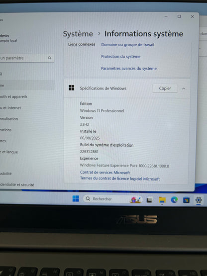 ASUS ZenBook UX331 – Core i7 8550U / 8Go RAM / 512Go SSD / Windows 11 / 13.3" – Très bon état + Batterie neuve