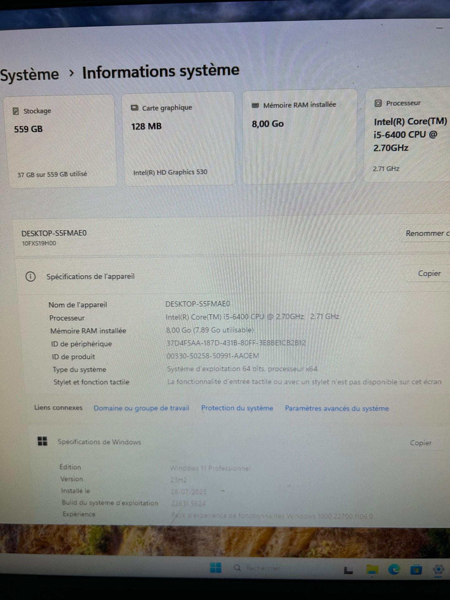 Lenovo M10FX-S19H00 | PC Bureau Intel Core i5 6e Gen | 8 Go RAM | 512 Go SSD | Windows 11 Pro | Parfait État