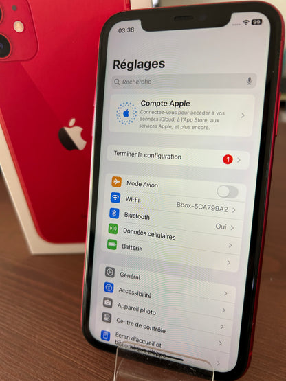 iPhone 11 Rouge 128 Go – Très Bon État, Débloqué, Batterie 100 %, Boîte d’Origine