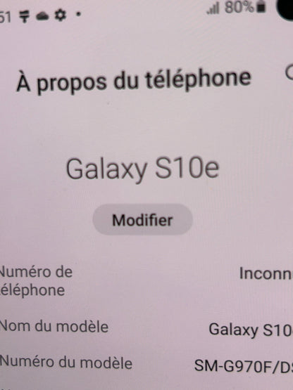 Samsung Galaxy S10e Blanc 128 Go – Très Bon État, Débloqué, Écran Impeccable, Compte Google Supprimé