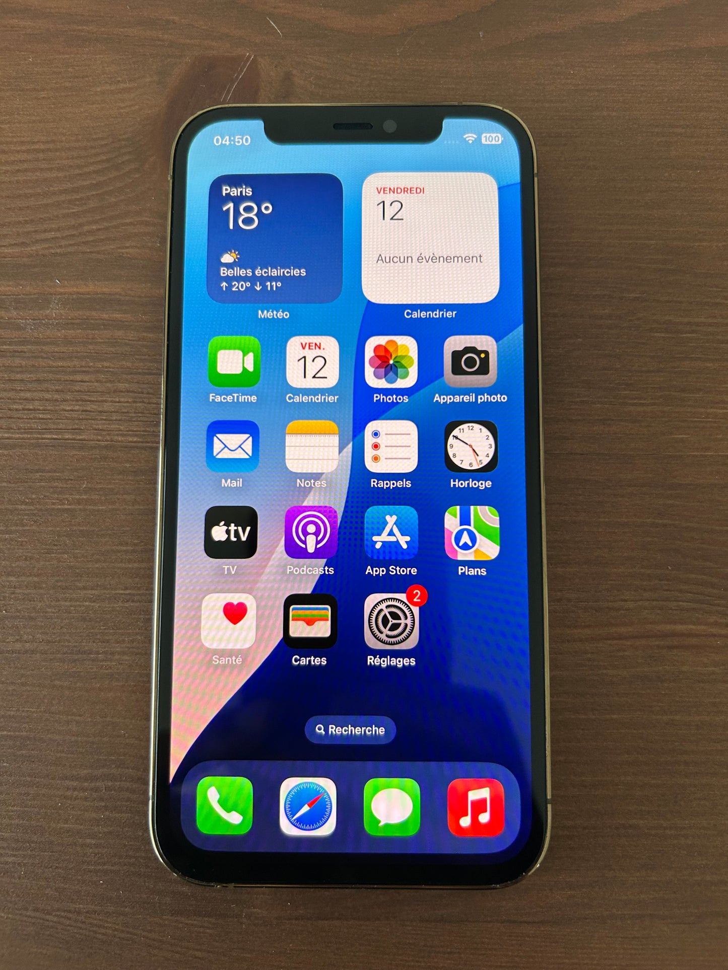 iPhone 12 Pro Argent 128 Go – Très Bon État, Batterie Neuve, Débloqué, Boîte Incluse