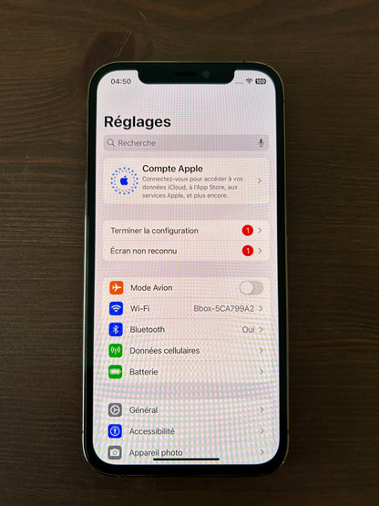 iPhone 12 Pro Argent 128 Go – Très Bon État, Batterie Neuve, Débloqué, Boîte Incluse