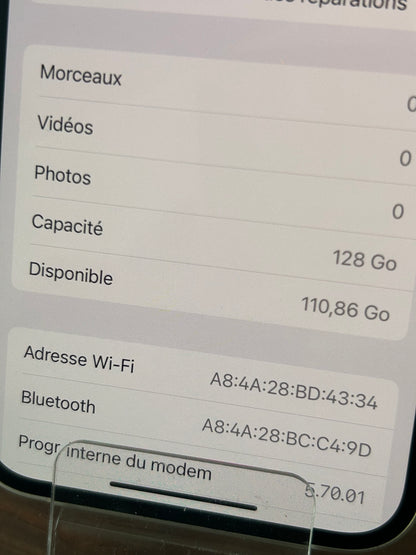 iPhone 12 Blanc 128 Go – Très Bon État, Batterie Neuve, Débloqué, iCloud Supprimé
