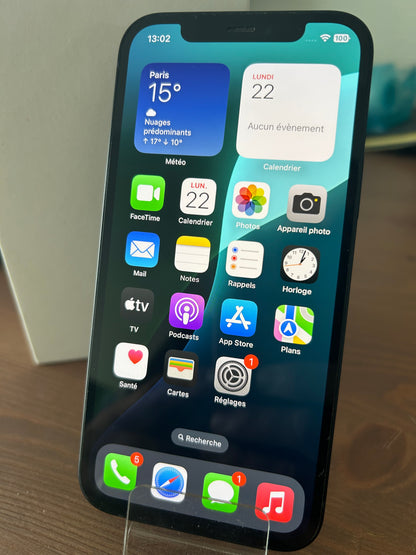 iPhone 12 Noir 128 Go – Très Bon État, Batterie Neuve, Débloqué, iCloud Supprimé