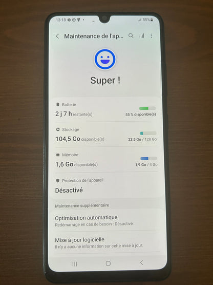 Samsung Galaxy A32 Noir 128 Go – Très Bon État, Batterie Neuve, Débloqué Tout Opérateur