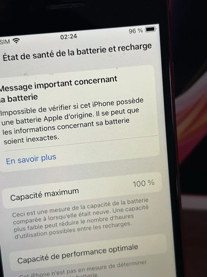 iPhone SE 2020 64 go - Rouge Très Propre | Batterie Neuve 100% |Sans Chargeur