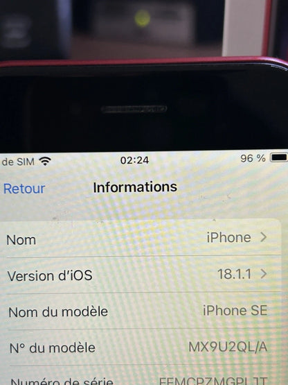 iPhone SE 2020 64 go - Rouge Très Propre | Batterie Neuve 100% |Sans Chargeur