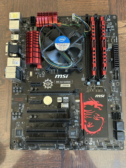 🖥️ MSI B85-G43 GAMING + Intel Core i5-4460 3,20 GHz + 8 Go DDR3