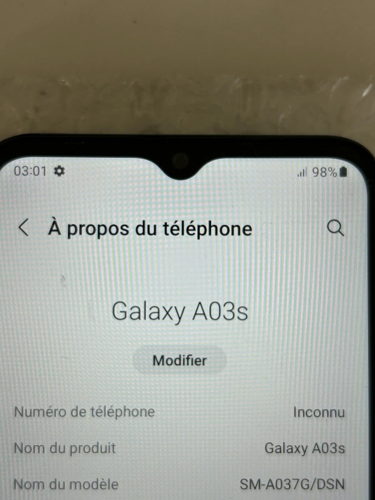 Samsung Galaxy A03s Noir