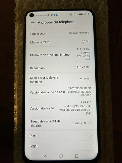Honor View 20 - Bon état - D’occasion